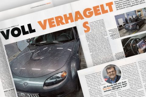 Voll verhagelt – Youngtimer-Magazin berichtet über Hagel-Servicestützpunkt Metzingen